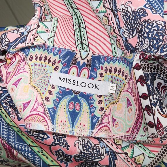 MISSLOOK Boho Pink and Blue Dress - Picture 6 of 7